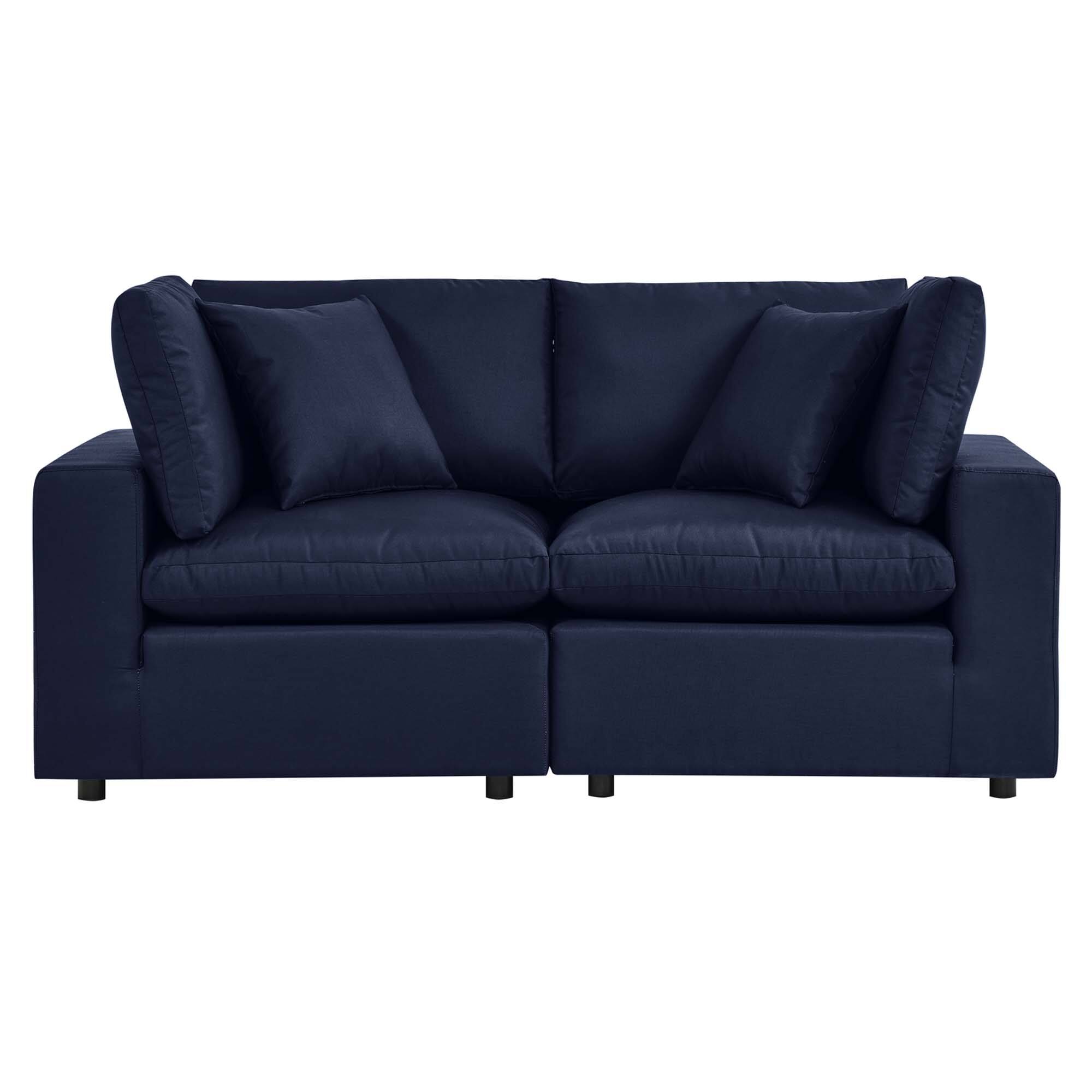 Alt View 3. Modway - Commix Overstuffed Outdoor Patio Loveseat by Modway - Navy.