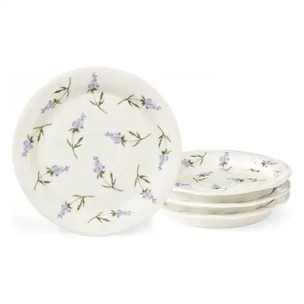 Front. Portmeirion - Portmeirion Sophie Conran Lavandula Side Plate - Set of 4 - White.