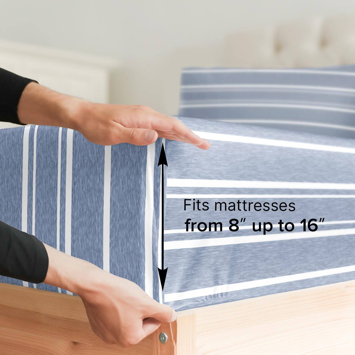 Fits mattresses from 8" up to 16"
