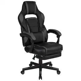 Flash Furniture - X40 Gaming Chair Racing Ergonomic Computer Chair with Fully Reclining Back/Arms, Slide-Out Footrest, Massaging Lumbar - Black