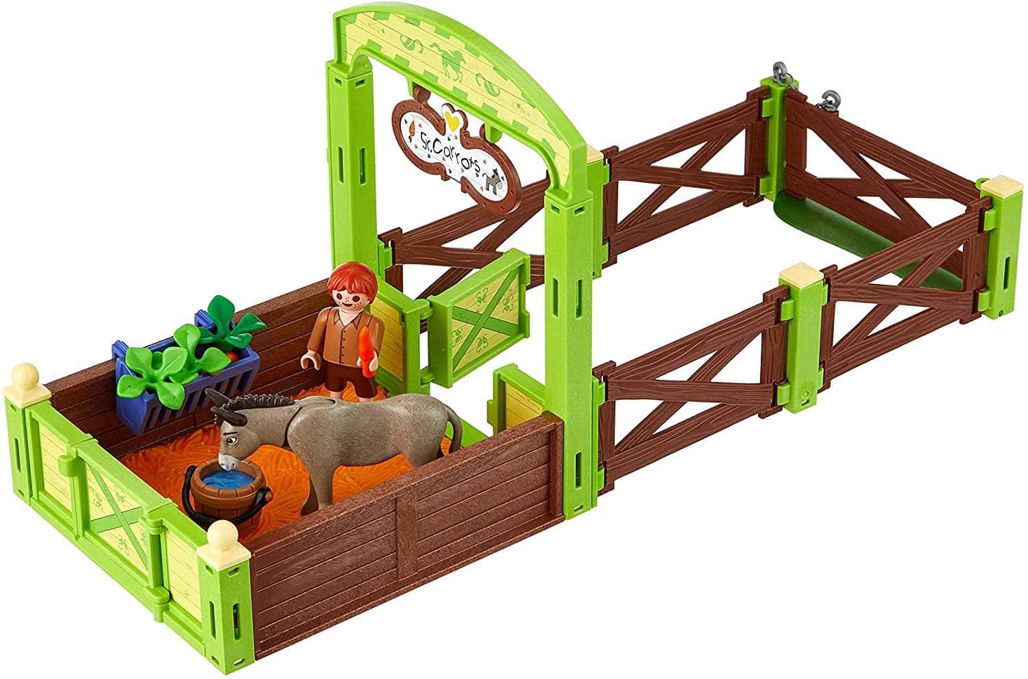 Playmobil - 70120 Spirit Riding Free Snips & Señor Carrots with Horse Stall Playset - Blue