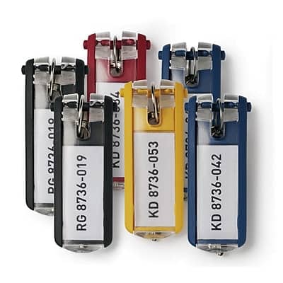 Durable - Key Tags, 24/Pack - Assorted Colors