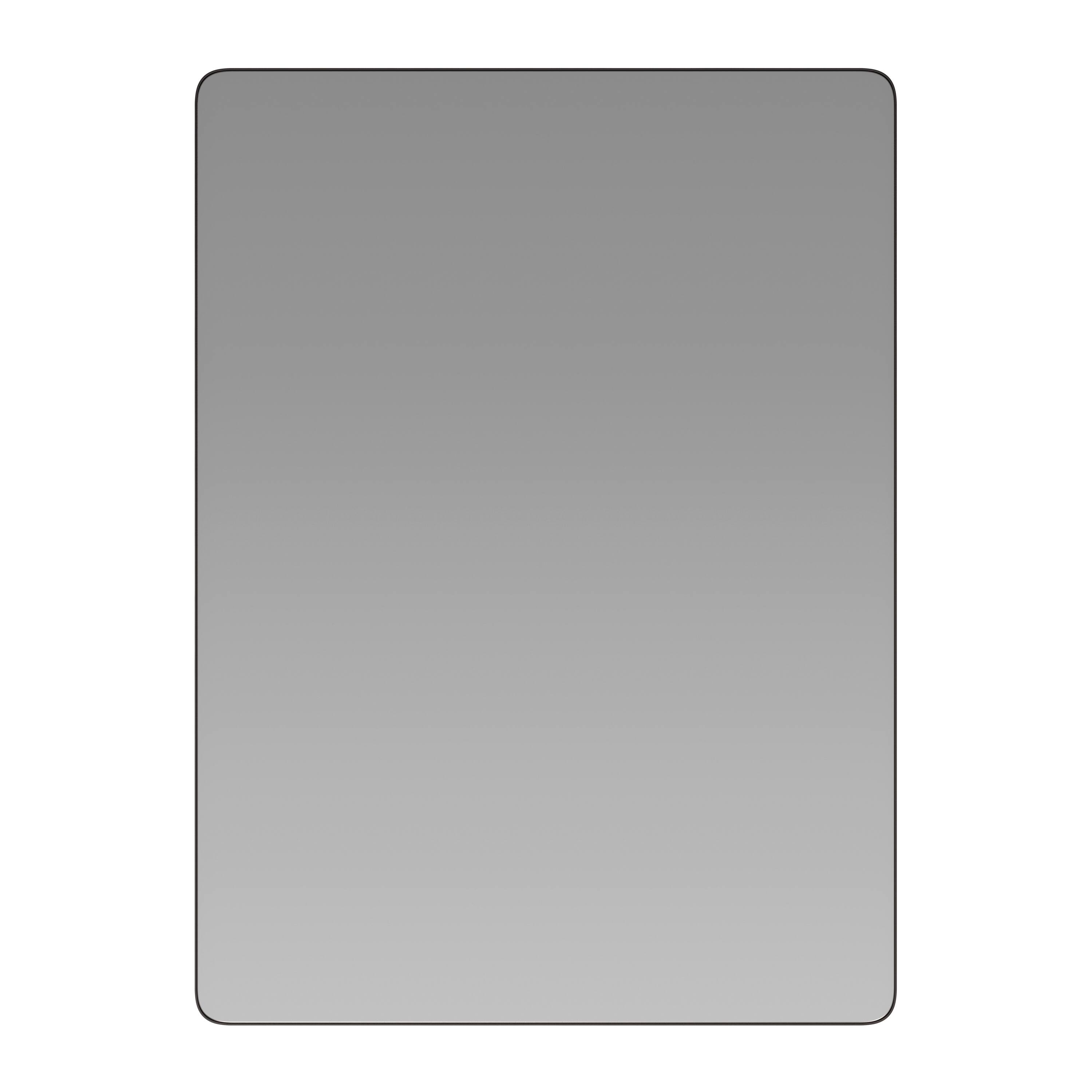 Alt View 1. Emma + Oliver - Powder Coated Metal Decorative Wall Hanging Mirror with Rounded Corners; Hangs Horizontally or Vertically - Black.