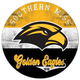 Jardine - Southern Miss Golden Eagles 20'' x 20'' Retro Logo Circle Sign - Black