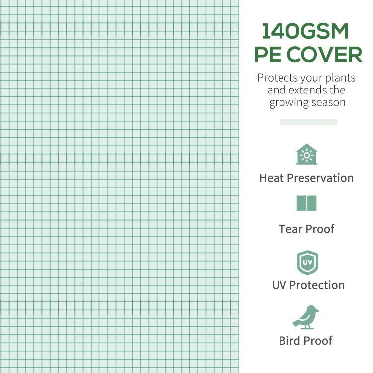 140GSM PE COVER  
Protects your plants and extends the growing season  

- Heat Preservation  
- Tear Proof  
- UV Protection  
- Bird Proof