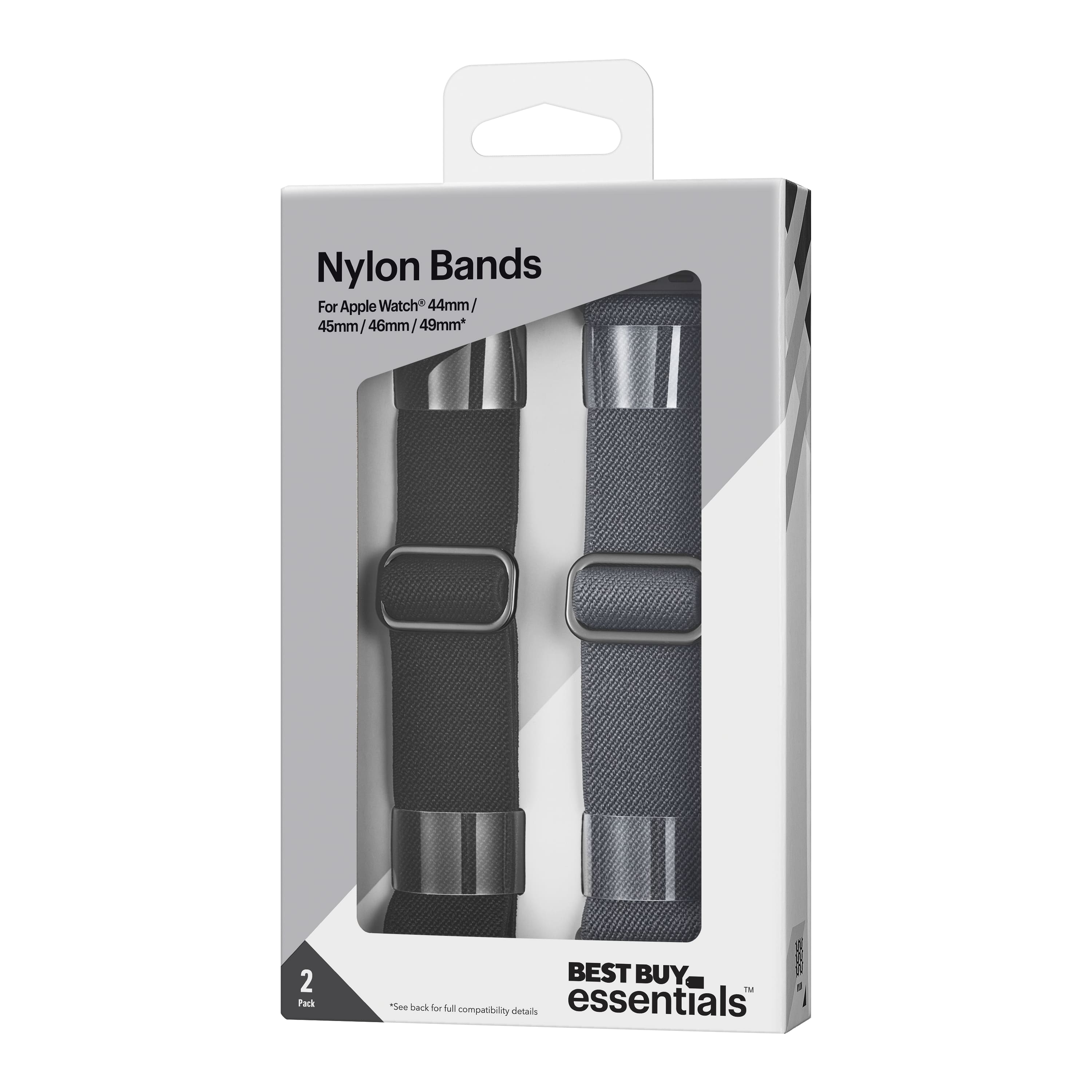Nylon Bands
For Apple Watch® 44mm / 45mm / 46mm / 49mm*
BEST BUY essentials
2 Pack
*See back for full compatibility details