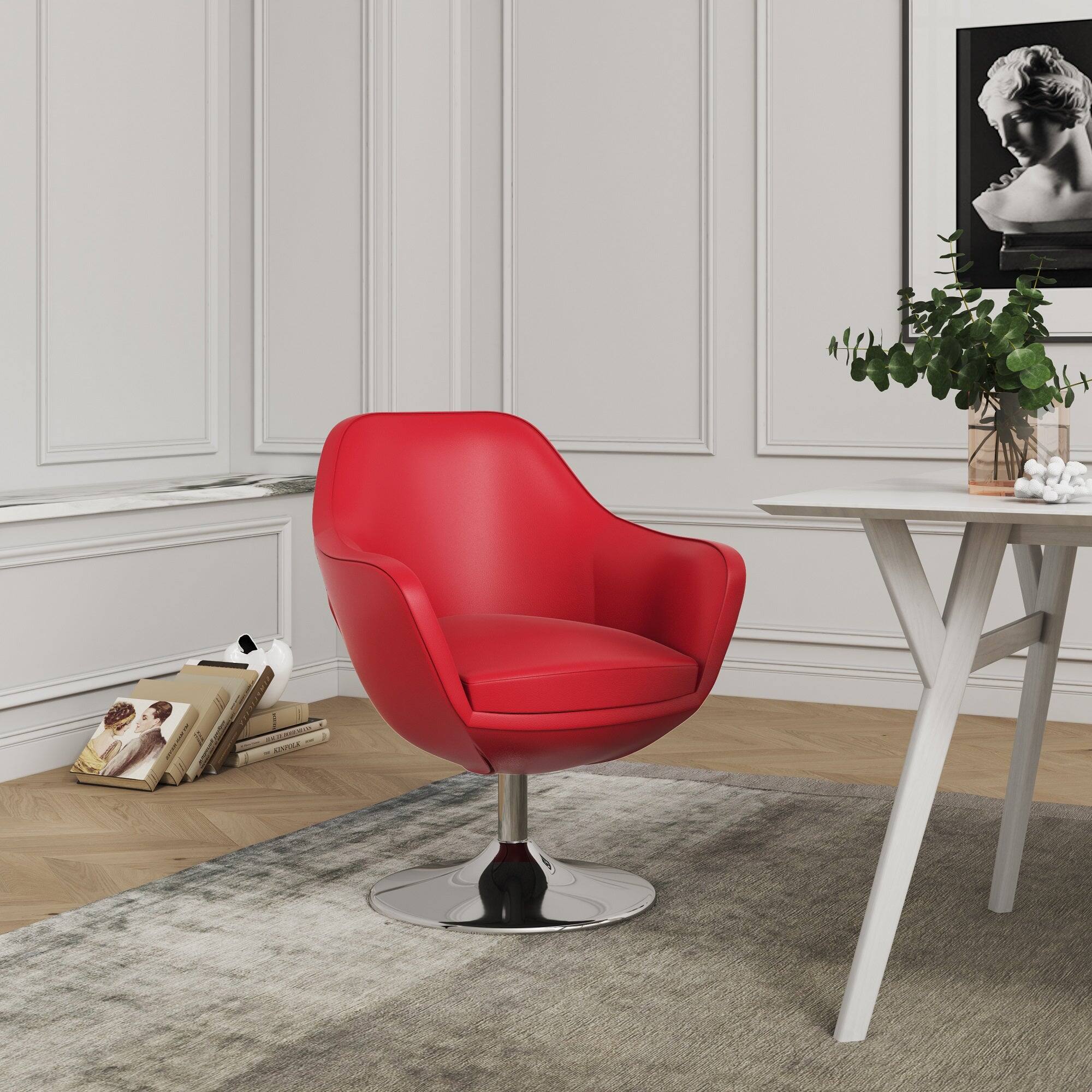 Manhattan Comfort Caisson Modern Upholstered Swivel Lounge Chair Set of ...
