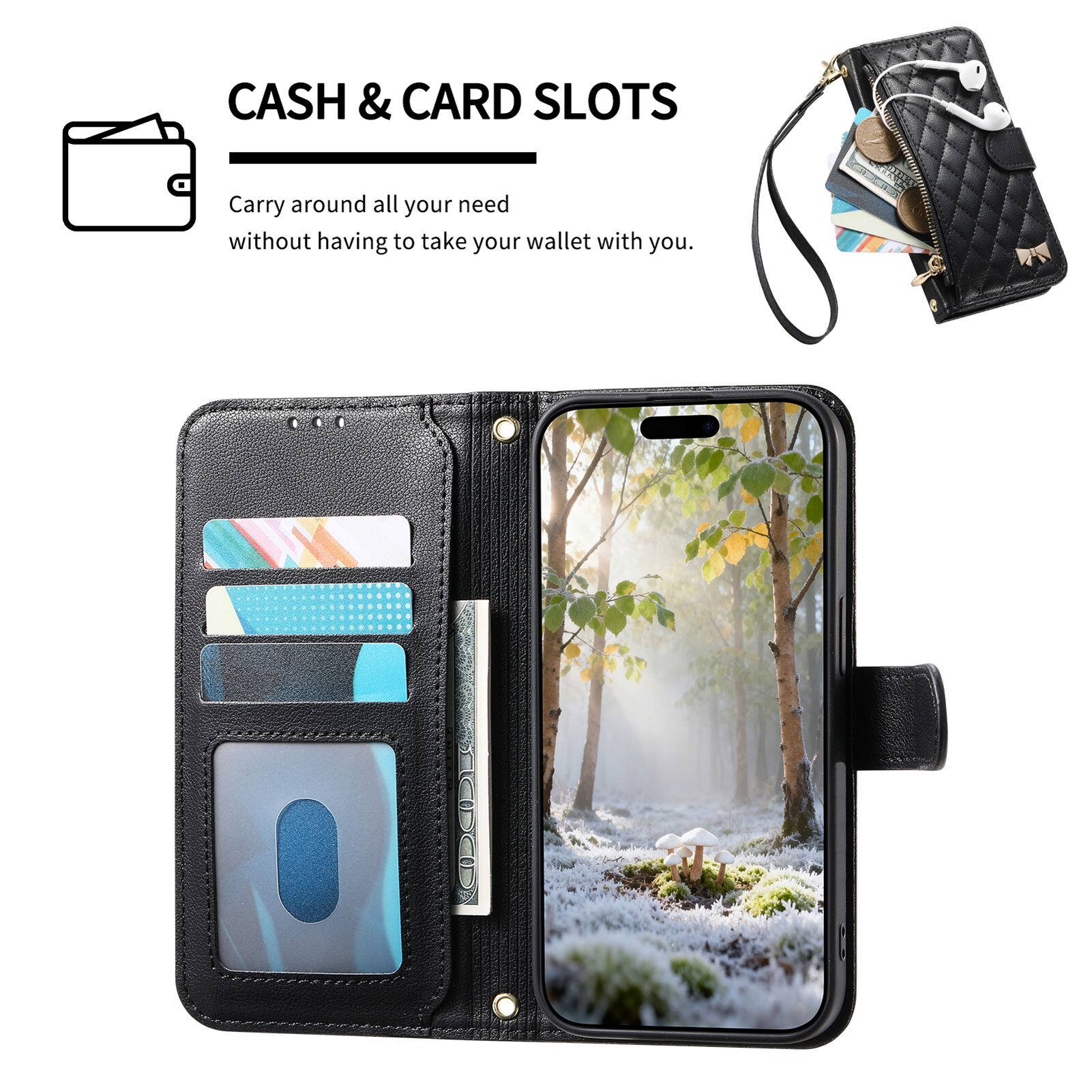 CASH & CARD SLOTS  
Carry around all your needs without having to take your wallet with you.