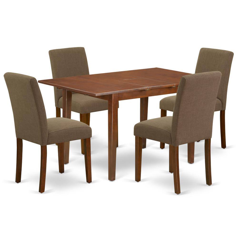 Back. East West Furniture - Dining Room Set Mahogany - Brown.