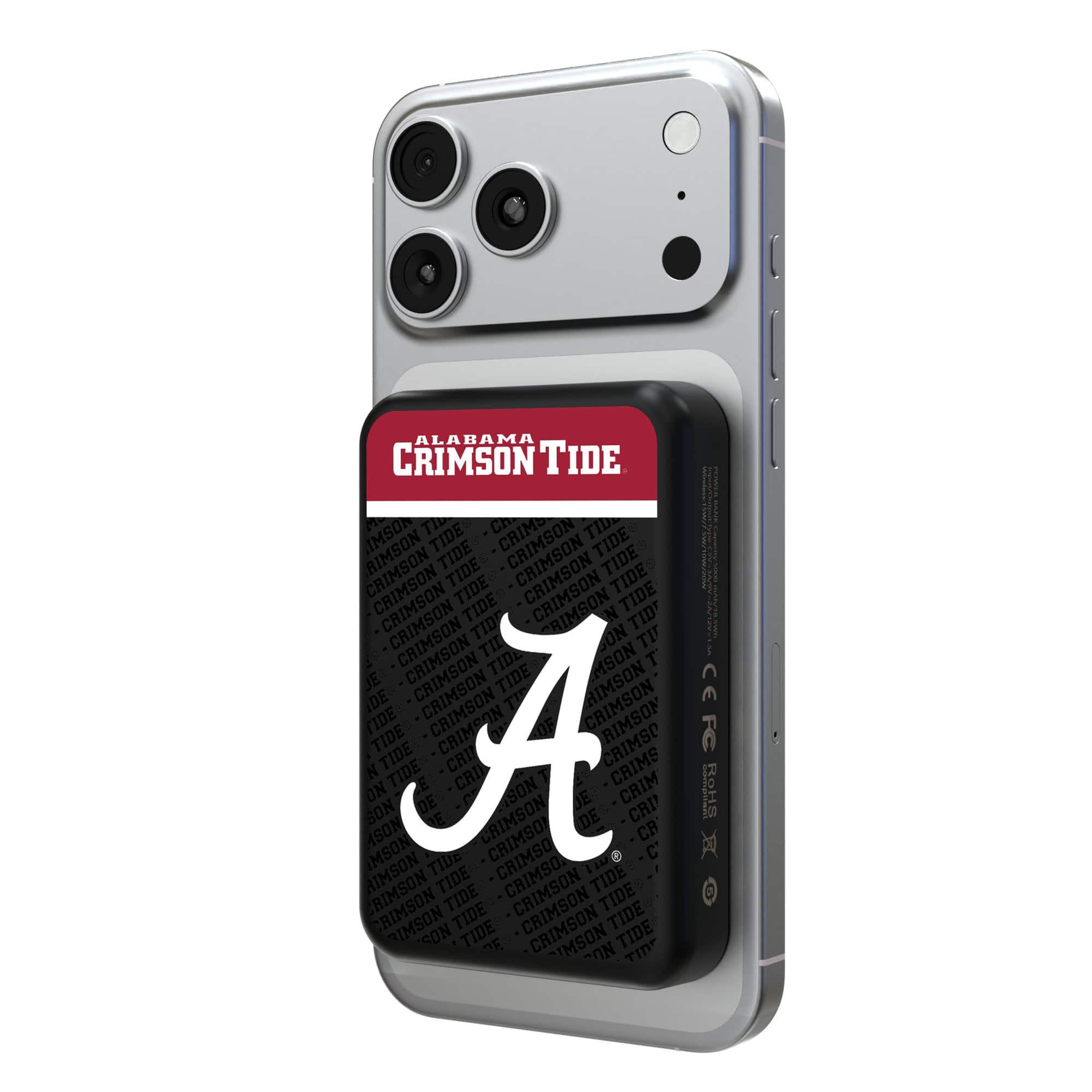 Keyscaper - Alabama Crimson Tide Endzone Plus Logo Wireless Power Bank - Multicolor