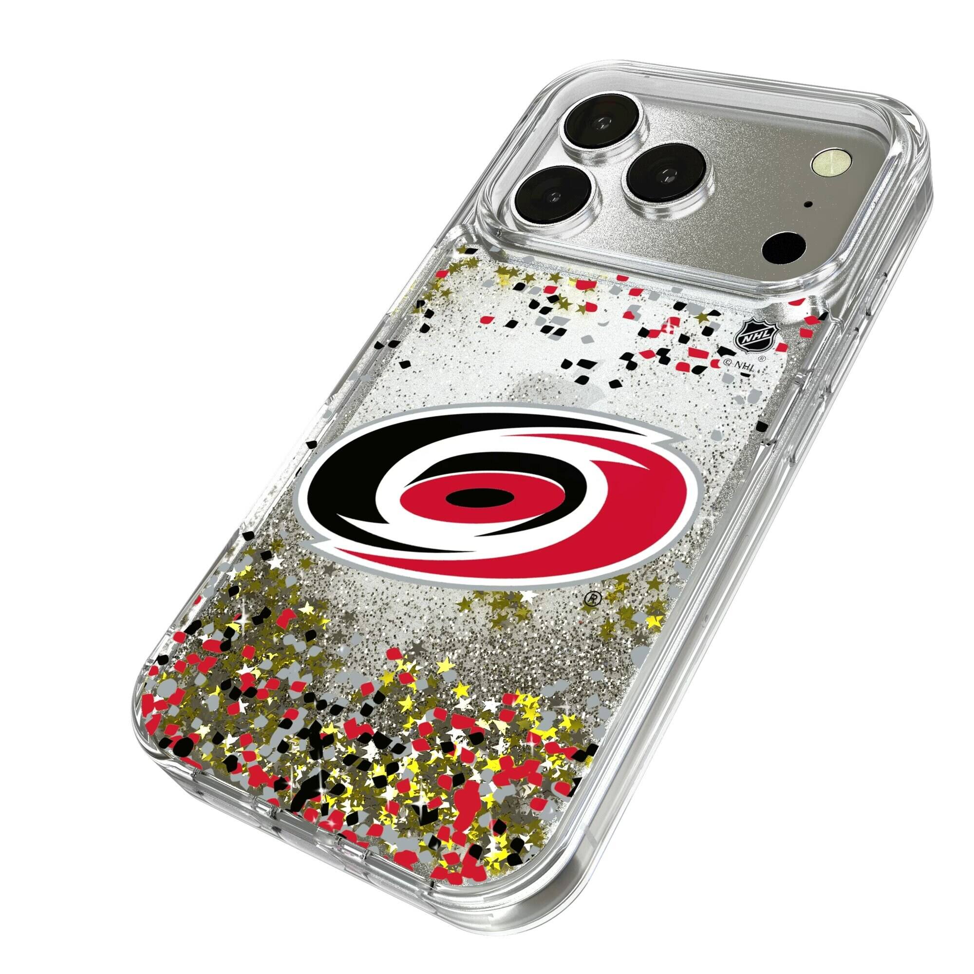 Alt View 1. Keyscaper - Carolina Hurricanes iPhone Confetti Glitter Case - 16 Pro Max - Multicolor.