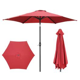 Ainfox - 9ft Patio Umbrella Without Lights - Red