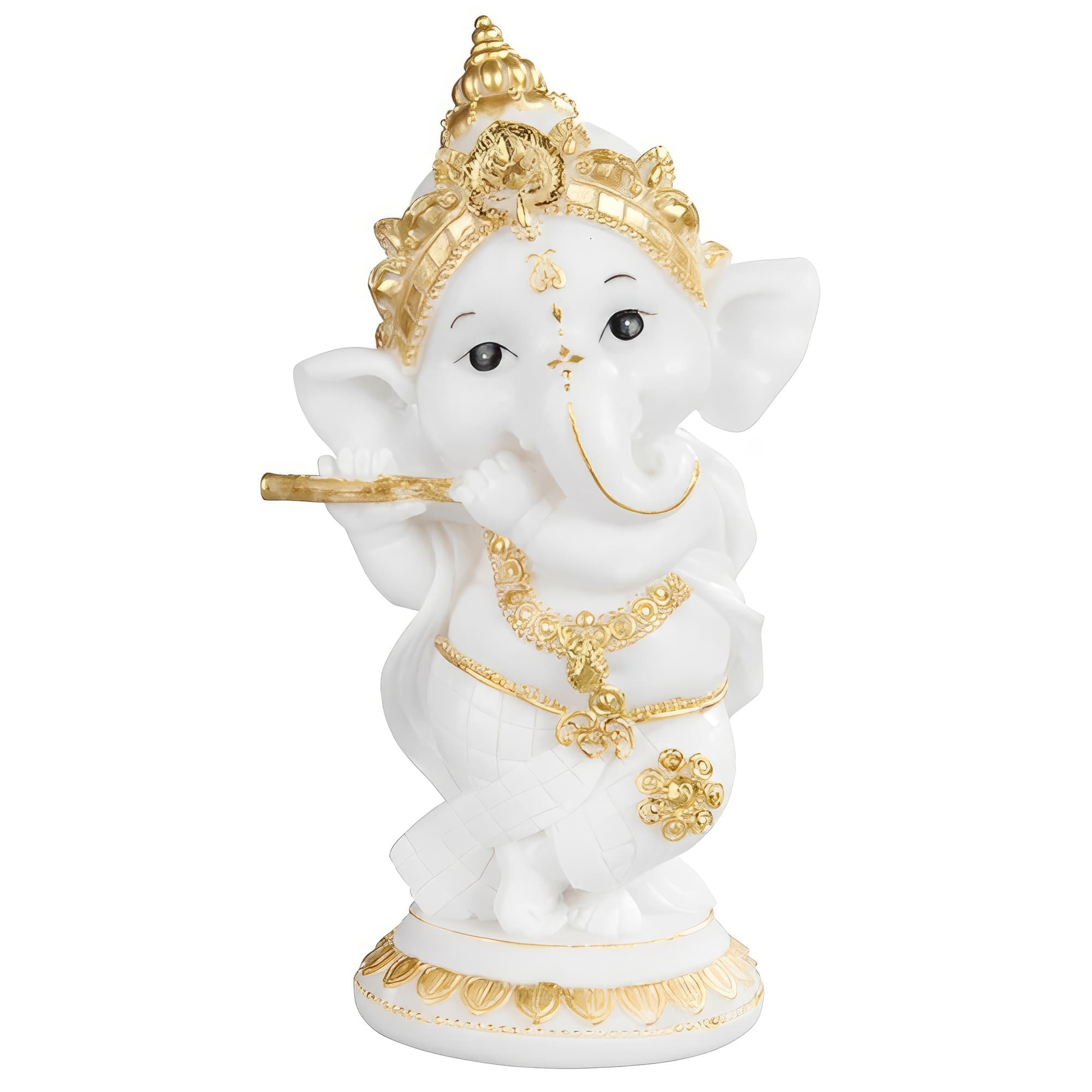 FC Design - 6"H Ganesh Playing Flute Figurine Statue Office Desk Tabletop Home Decor Gift - Multi-Color