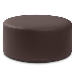Jaxx - Candler Round Couch Oversized Giant Coffee Table Ottoman, Kid Safe with Removable Cover, Chocolate - Faux Leather Chocolate