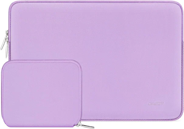 Front. mosiso - 13 inch Laptop Sleeve for MacBook Air Pro 13 M5 M4 M3 M2 M1 2026-2018 /Neo 13, Neoprene Computer Sleeve with Small Case - Purple.