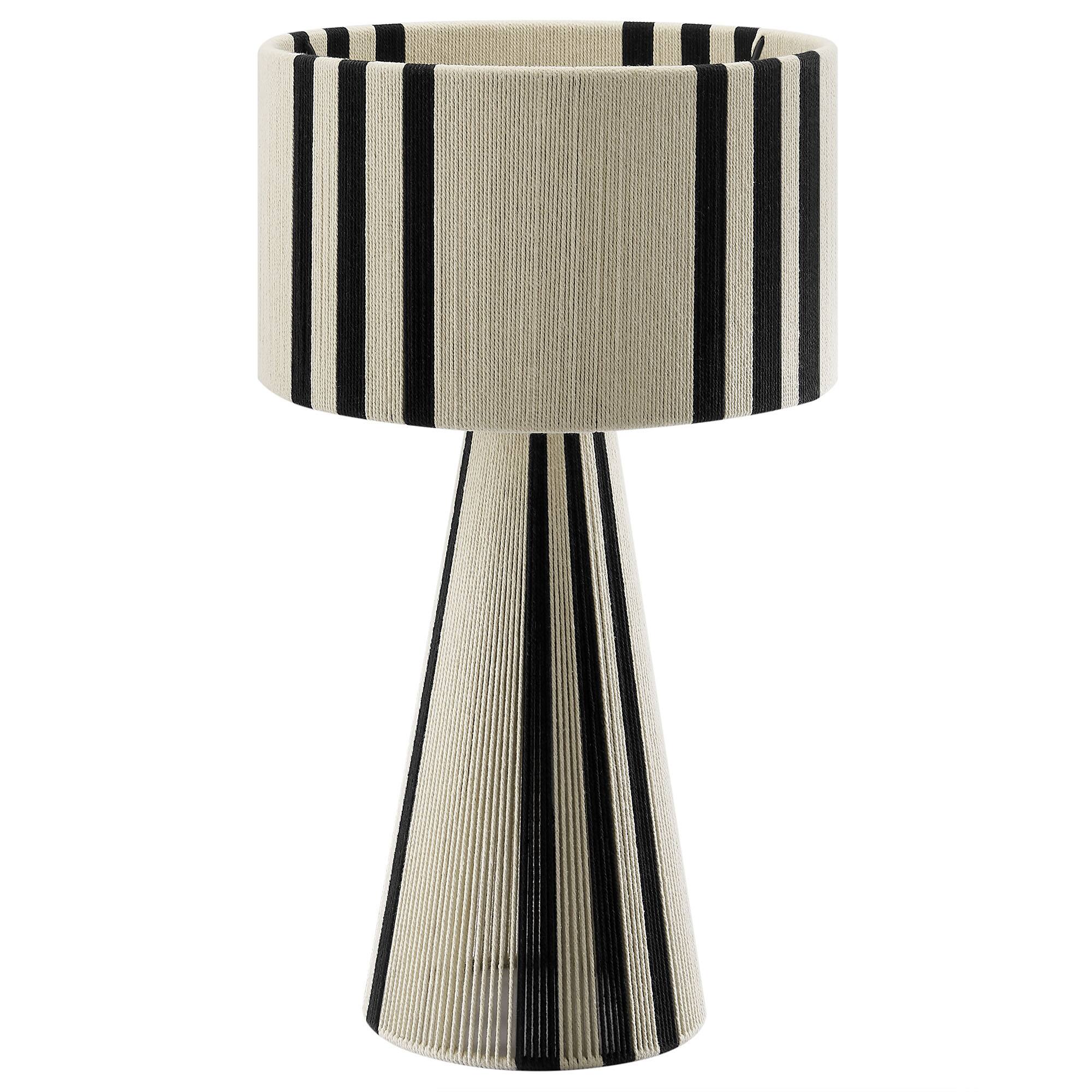 Angle. Modway - Gia Handwoven Cotton Thread Striped or Plain Table Lamp by Modway - Black.