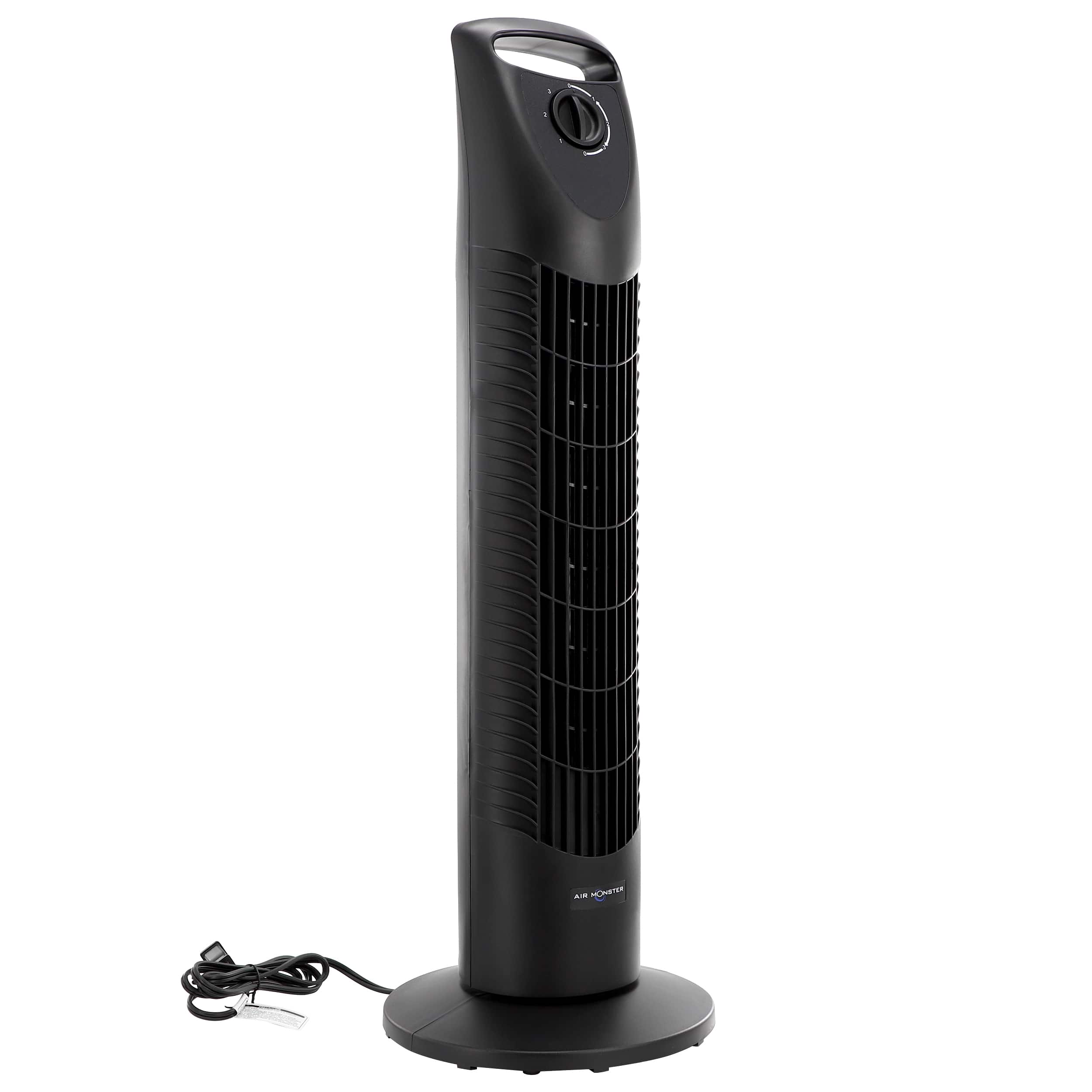 Air Monster - 30 Inch 3 Speed Oscillating Tower Fan - Black
