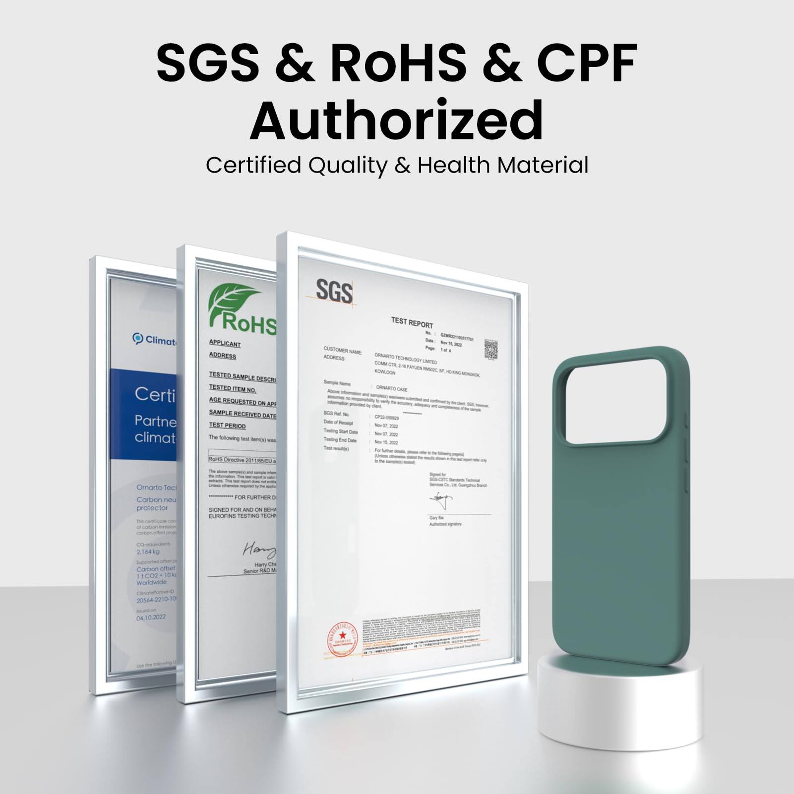 SGS & RoHS & CPF Authorized  
Certified Quality & Health Material  

Climat Partner  
Climat  

RoHS  
Certified  

SGS  
TEST REPORT  

APPLICANT  
ADDRESS  

TESTED SAMPLE DESCRIPTION  

TESTED ITEM NO.  

AGE REQUESTED ON APPLICANT  

TEST PERIOD  

SAMPLE RECEIVED DATE  

TESTING PERIOD  

The following test items were tested:  

- Carbon new protector  
- 2.144 kg  
- 1100 x 1000 x 10 mm  
- 20544-210-10  
- 04.10.2022  

RoHS Directive 2011/65/EU  

SGS  
TEST REPORT  

CUSTOMER  
APPLICANT NAME  
ADDRESS  

TESTED ITEM NO.  

TEST PERIOD  

SAMPLE RECEIVED DATE  

TESTING PERIOD  

The following test items were tested:  

- Carbon new protector  
- 2.144 kg  
- 1100 x 1000 x 10 mm  
- 20544-210-10  
- 04.10