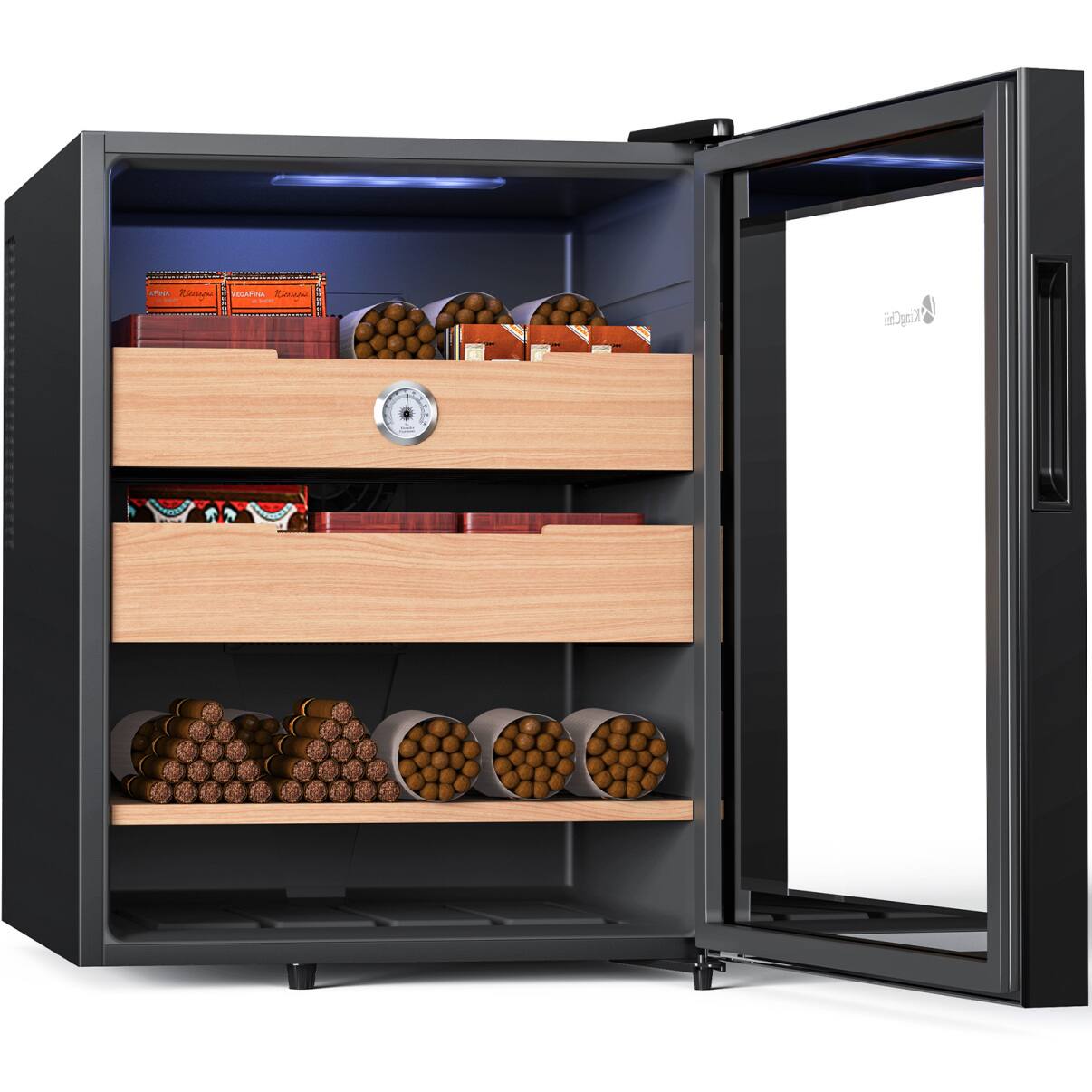 KingChii - 48L Thermoelectric Storage Cabinet with Temperature Control, Spanish Cedar Shelves and Hygrometer - Black price history on PriceWatchPro