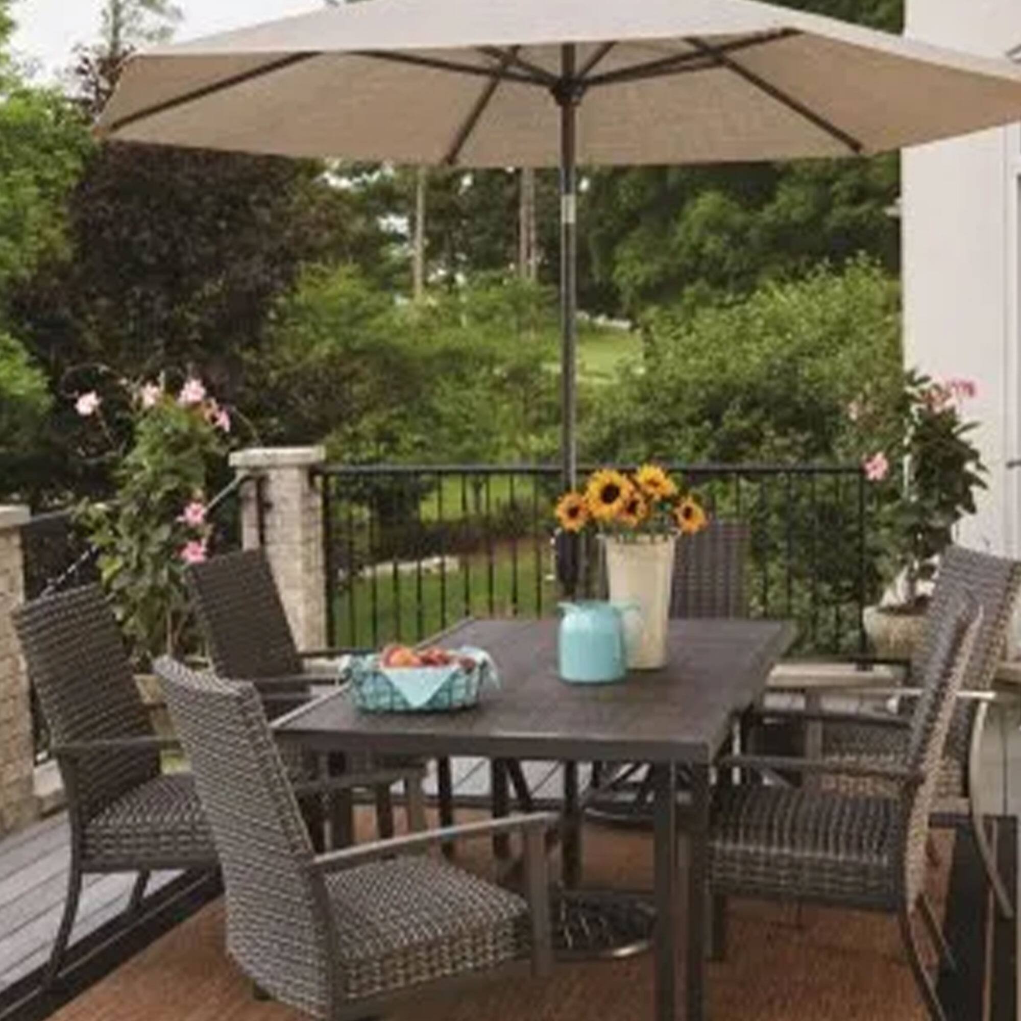 Alt View 2. Four Seasons Courtyard - Four Seasons Courtyard Nantucket 40 x 72 Inch All Weather Patio Dining Table - Brown.
