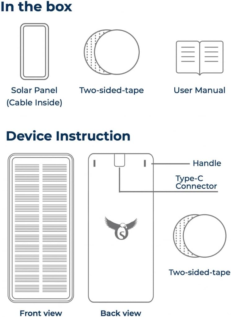 Back. Osprey - Solar Panel Charger for Smart Curtain Opener, Easy Setup, Low-Light Charging, Unlimited on Solar Power.