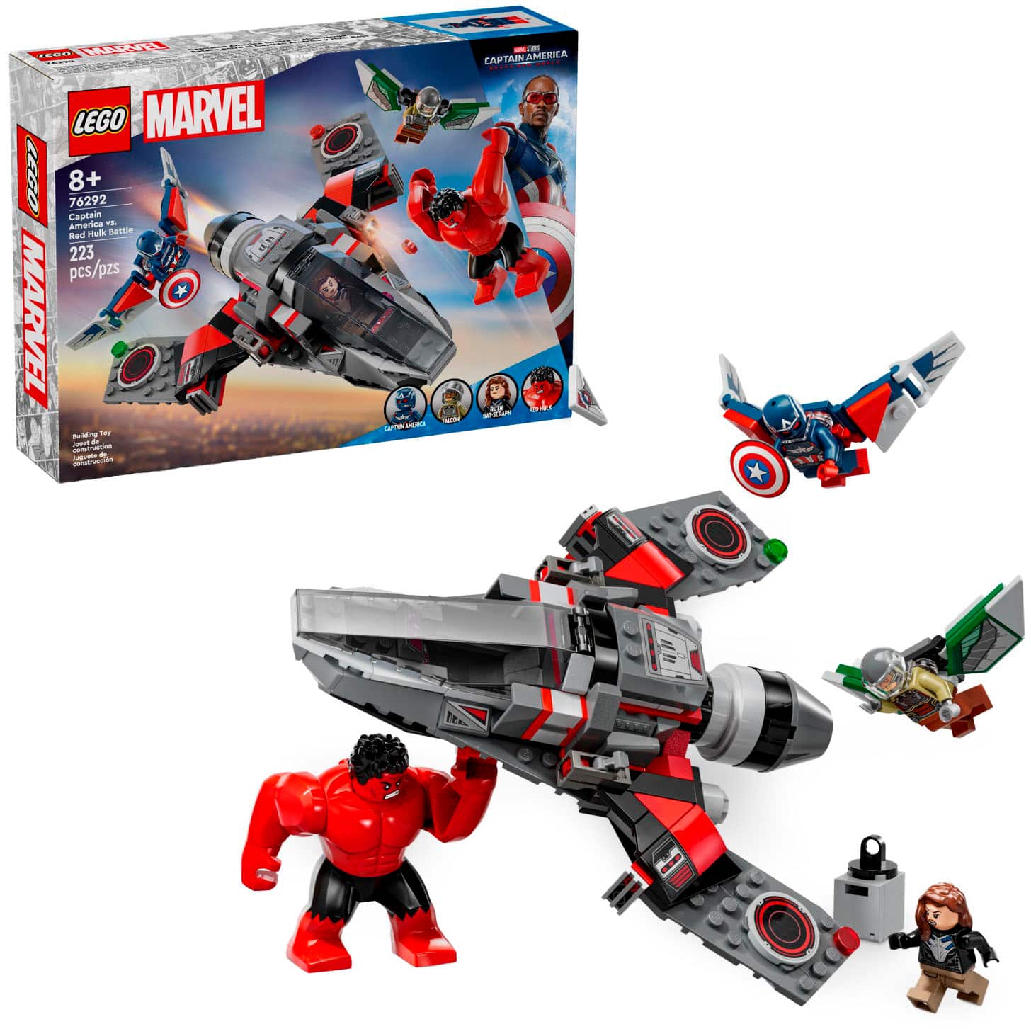 LEGO - Marvel Captain America vs. Red Hulk Battle Super Hero Toy with Minifigures 76292 - Front_Zoom