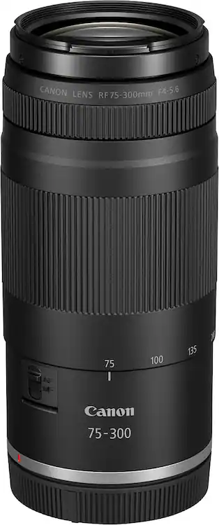 Canon RF75 300mm F4 5.6mm Telephoto Zoom Lens for EOS R Series Canon RF75 300mm F4 5.6mm Telephoto Zoom Lens for EOS R Series