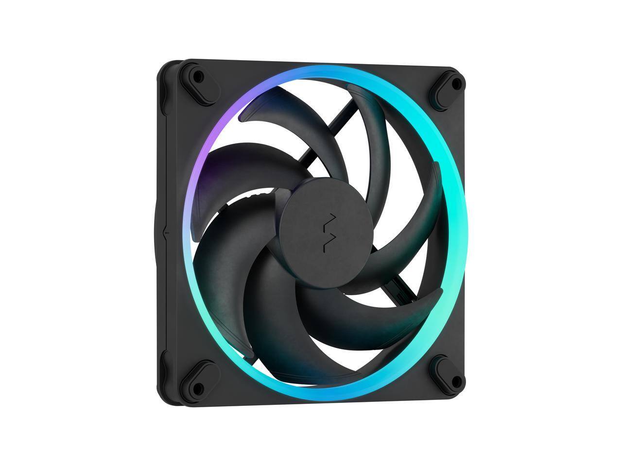 Alt View 3. Fractal Design - Fractal Design Momentum 14 RGB PWM Black 140 mm ARGB LED FDB (Fluid Dynamic Bearing) PC Case Fan (3-pack) - Black.