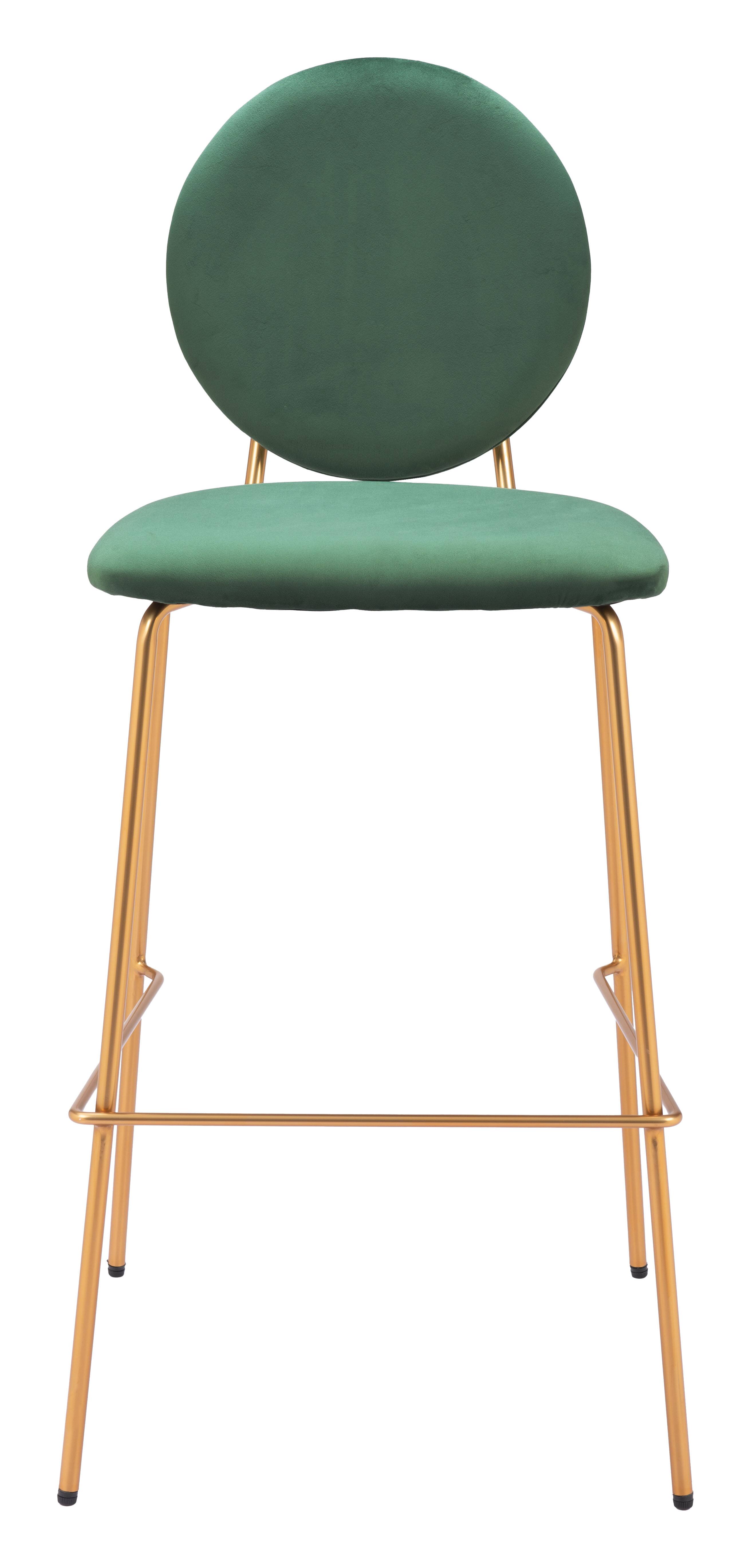 Alt View 1. Hivvago - Odessa Barstool (Set of 2) Green & Gold - Green & Gold.