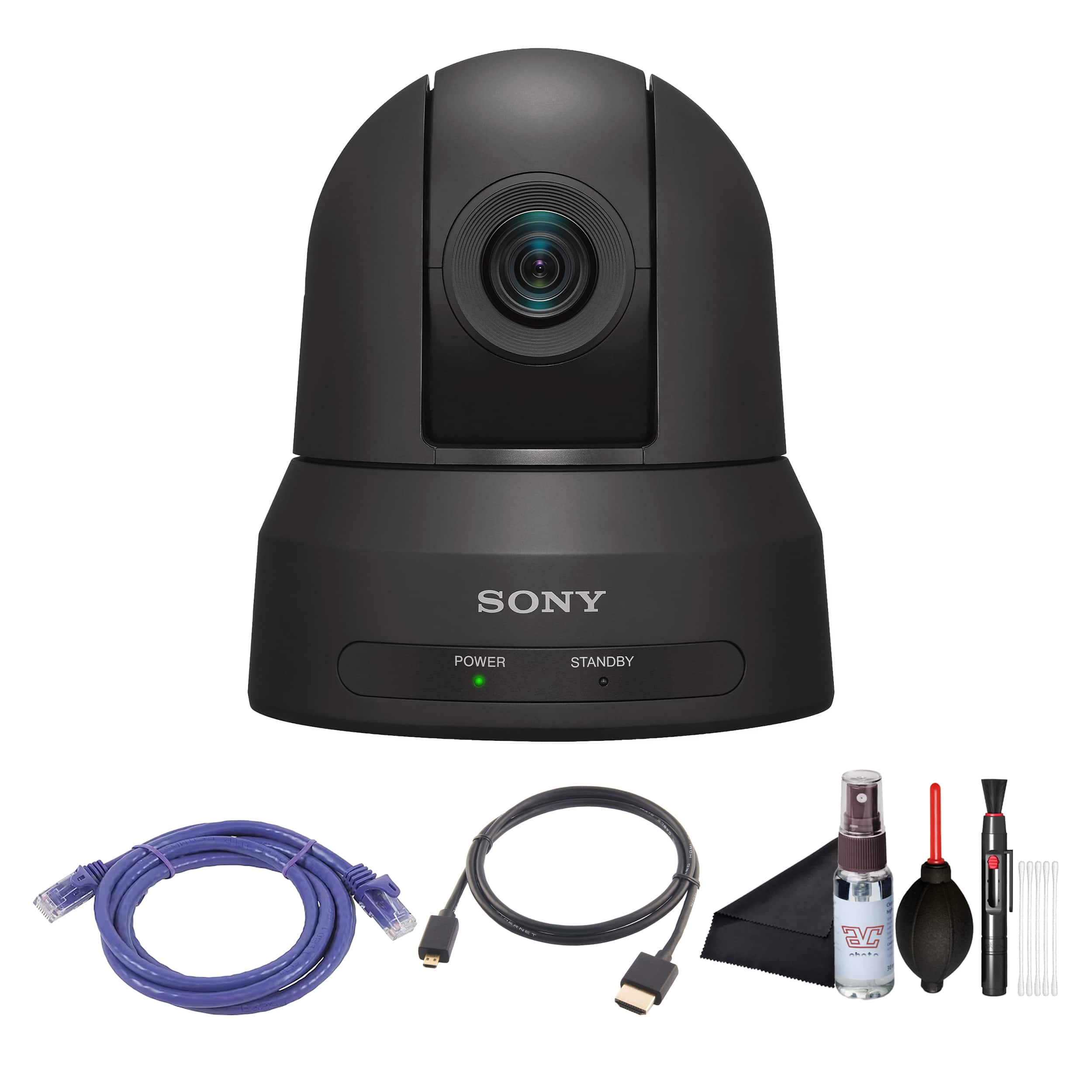 Sony - SRG-X40UH PTZ Camera + Ethernet & HDMI Cables + Cleaning Set - Black