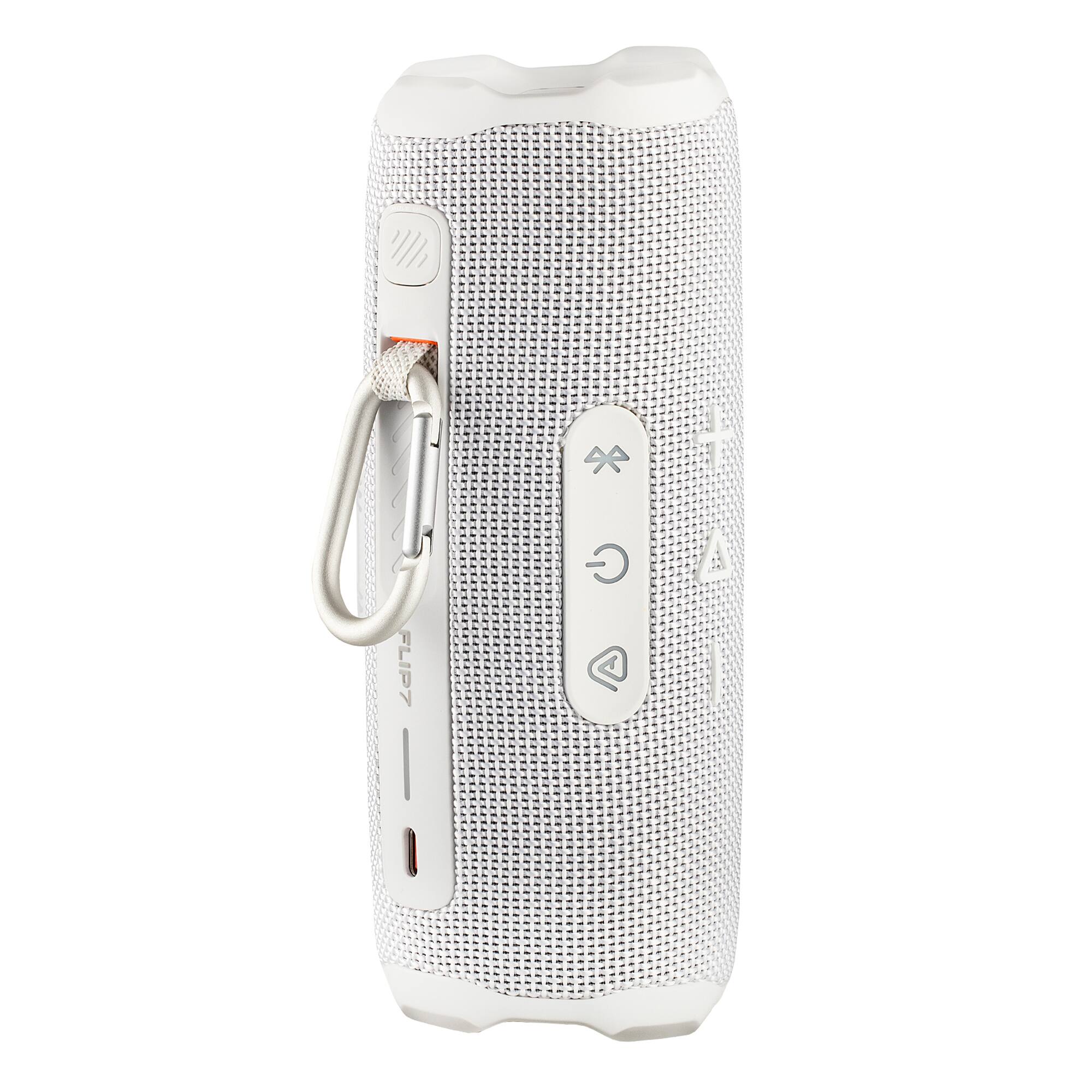 Back. JBL - JBL Flip 7 Portable Bluetooth Speaker (White), deep bass, IP68 waterproof, for home, Outdoors Bundle - White.