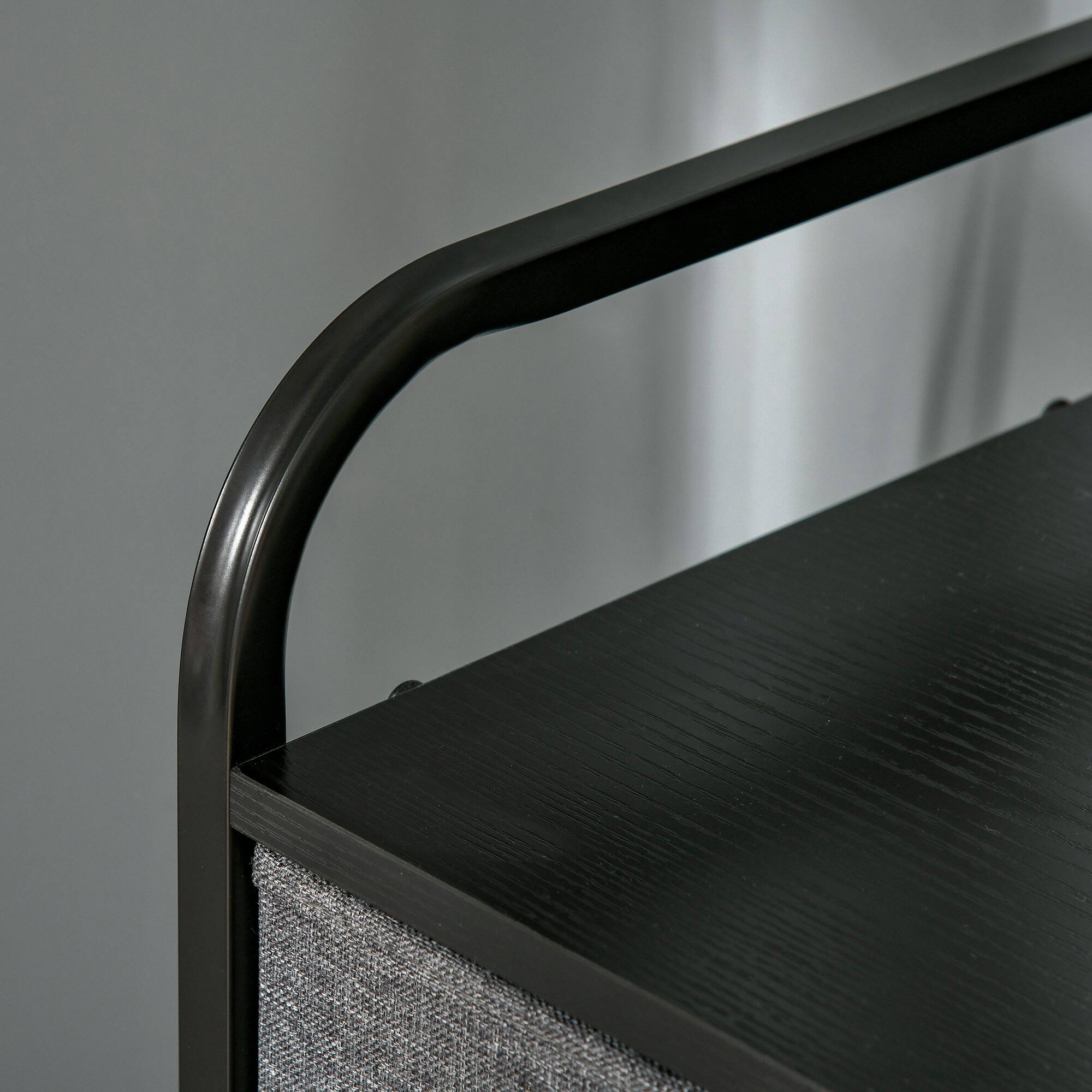 Alt View 7. Homcom - 5-Drawer Fabric Storage Tower Unit, 4-Tier Organizer w/ Wood Top - Gray.