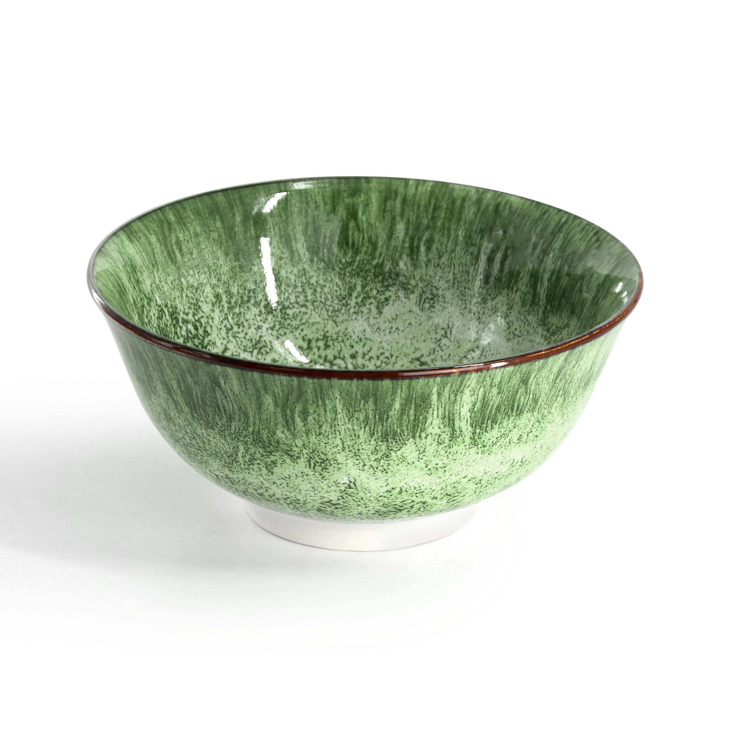 Alt View 4. Elama - Elama Oceanus 16 Piece Porcelain Double Bowl Dinnerware Set in Green - Green.