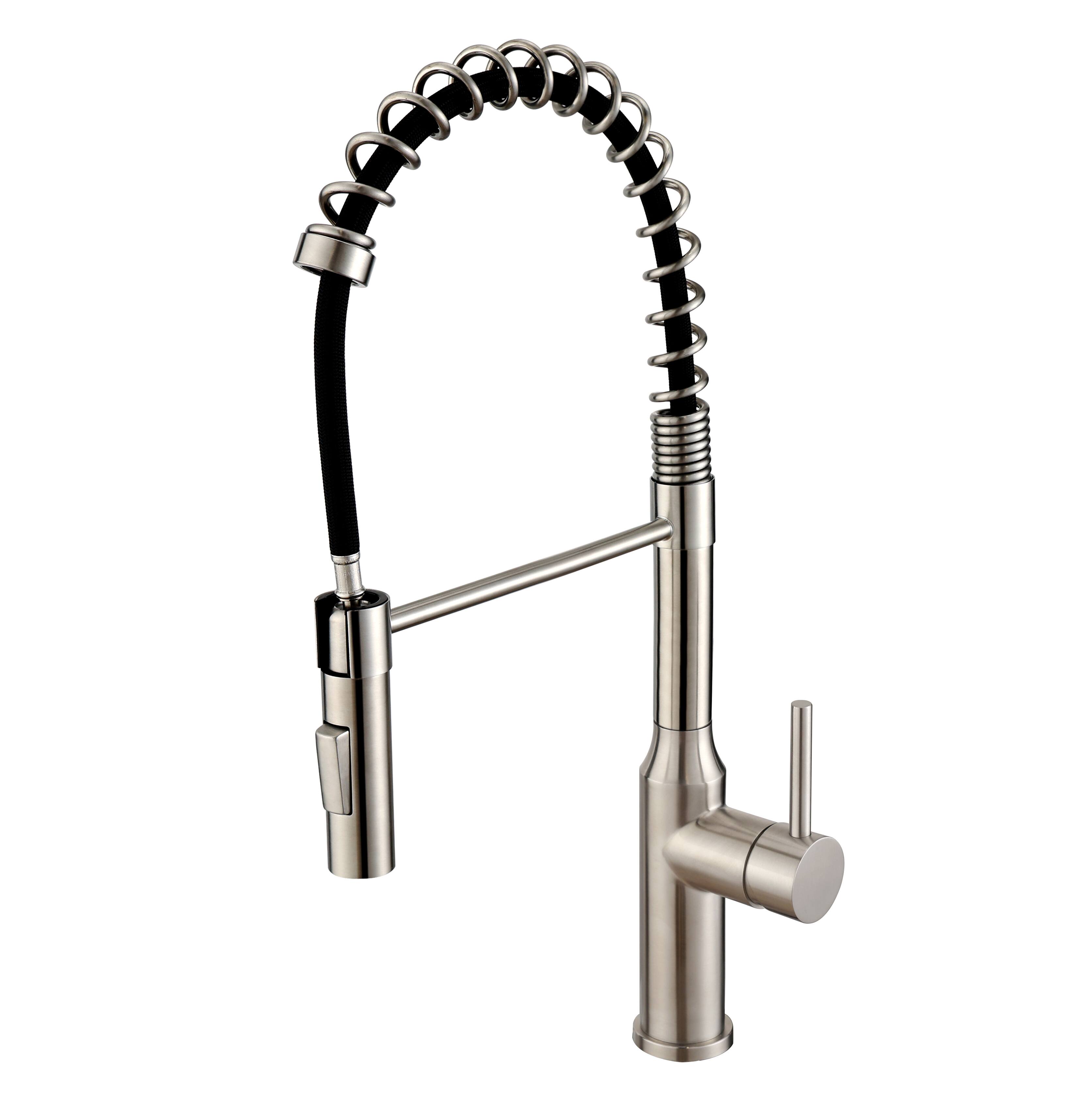 Front. Bothwa Home - Jetstream 19.5 - Inch Kitchen Faucet - Brushed Nickel.