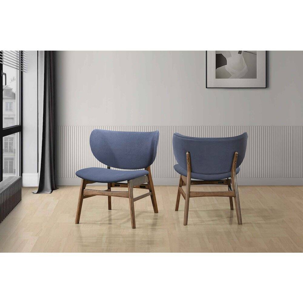 Alt View 4. New Classic Furniture - Adler 2-Piece Wood & Fabric Lounge Chair in Blue - Blue.
