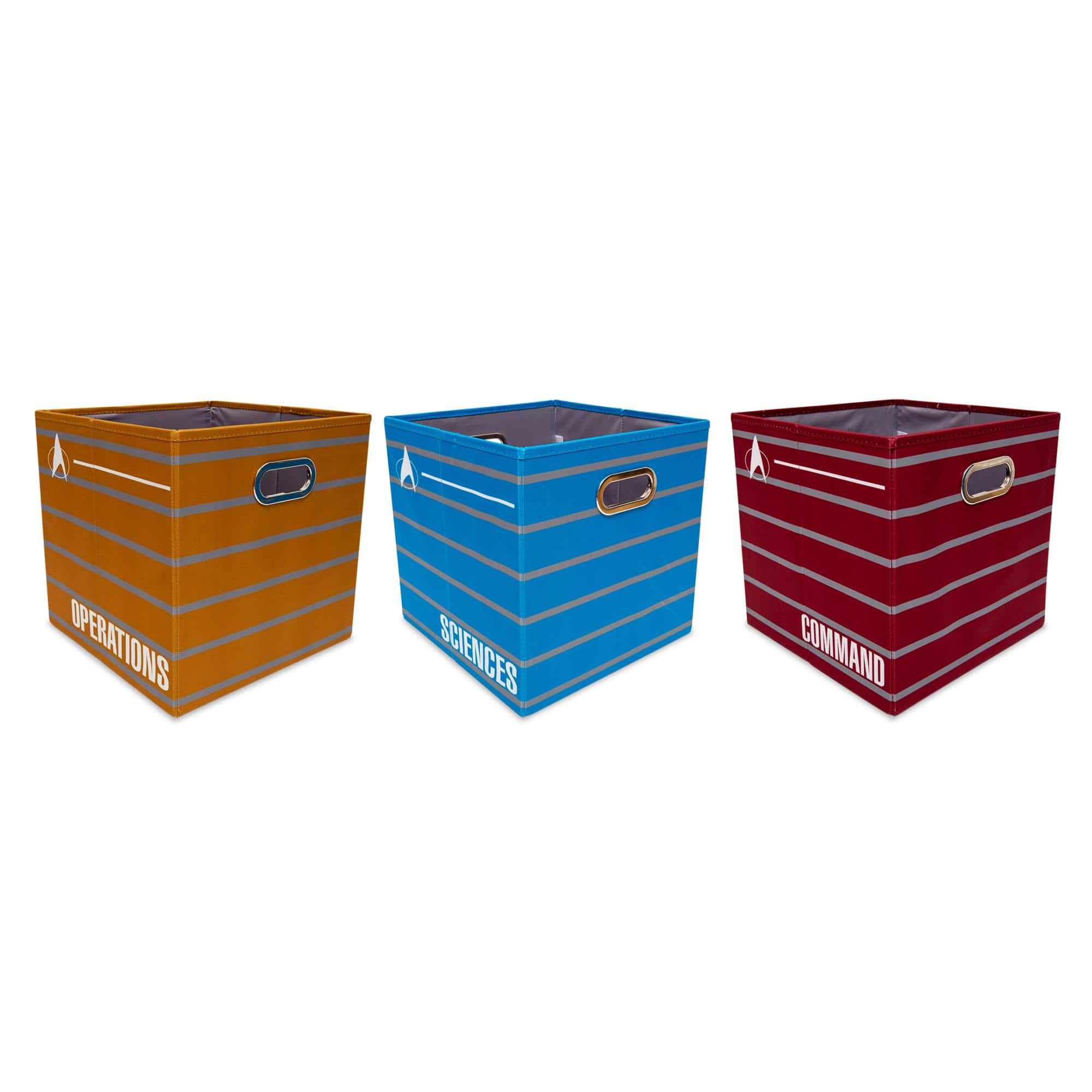 Ukonic - Star Trek: The Next Generation 13-Inch Storage Bin Cube Organizers | Set of 3 - Red