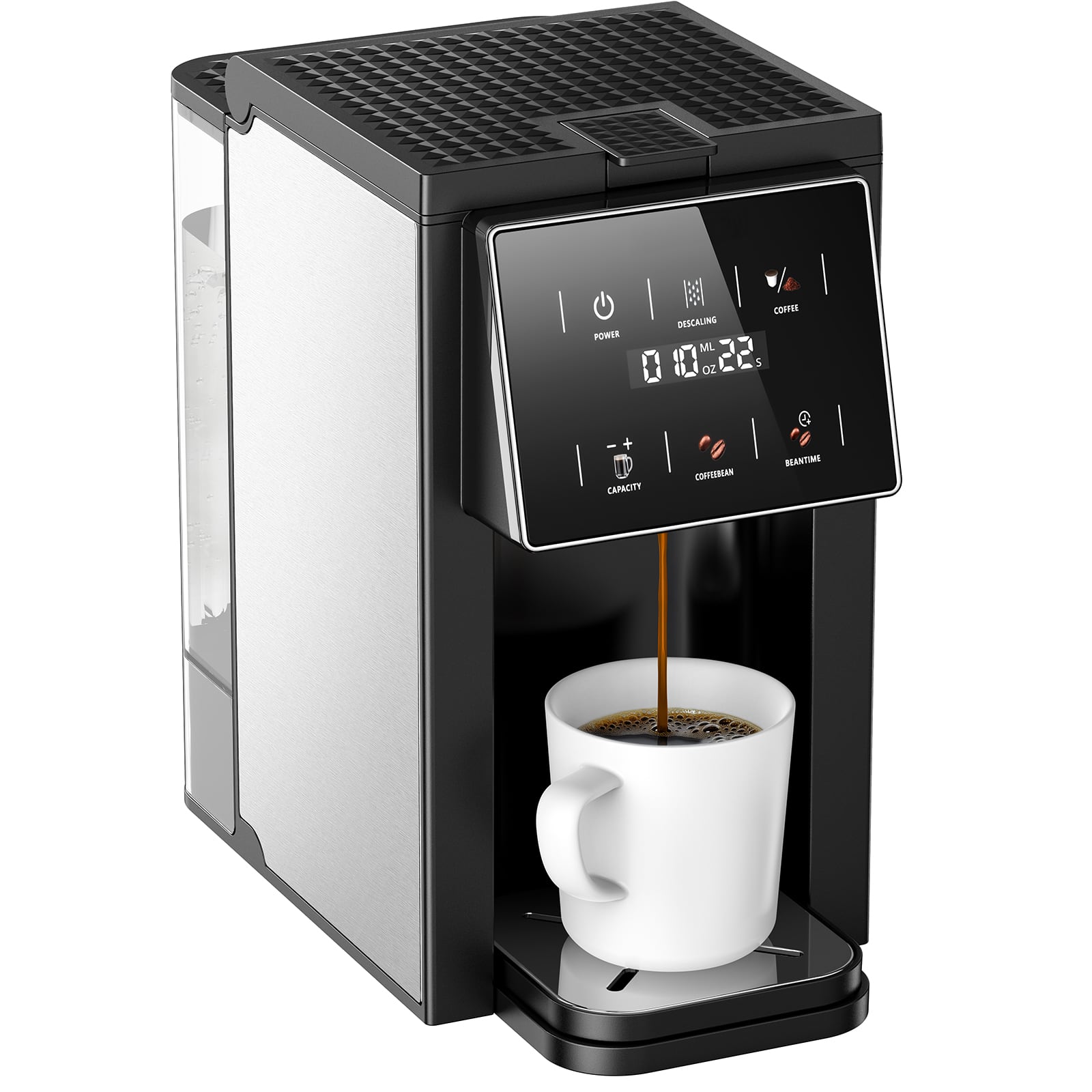 AIRMSEN 4 In 1 Single Serve Coffee Maker with Grinder, K Cup