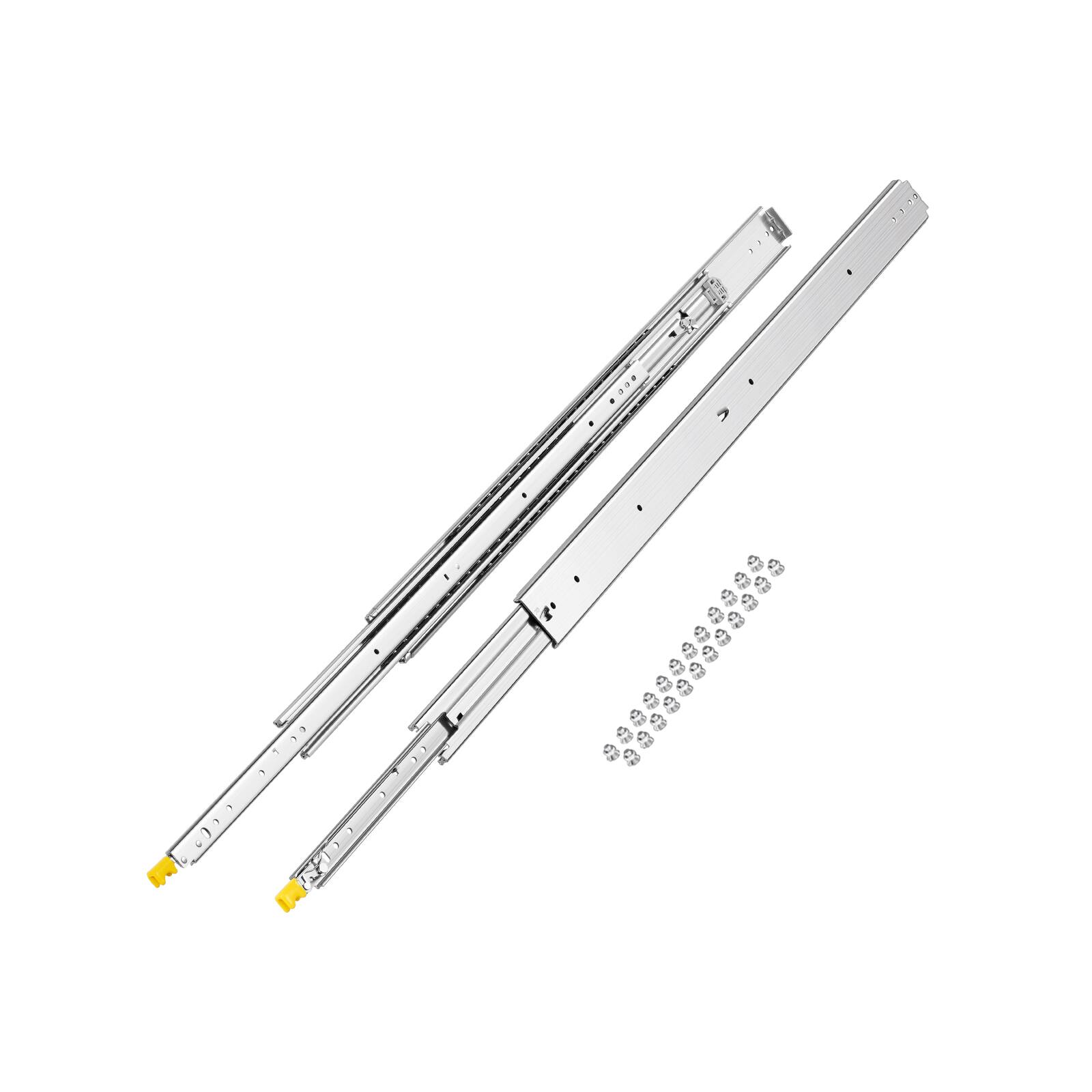 Alt View 5. VEVOR - 1 Pair Full Extension Drawer Slides 18 20 22 28 30 32 36 38 40 44 48 52 56 60 in, 500 lbs Load Capacity Locking Drawer - Silver.