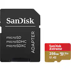 SanDisk microSD microSDHC microSDXC ADAPTER
SanDisk Extreme 256GB microSDXC V30 A2