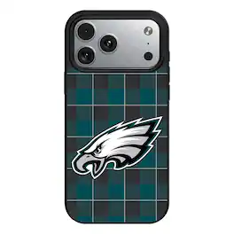 Keyscaper - NFL - Philadelphia Eagles Plaid Magnetic Bump iPhone Case - 15 Pro Max - Black