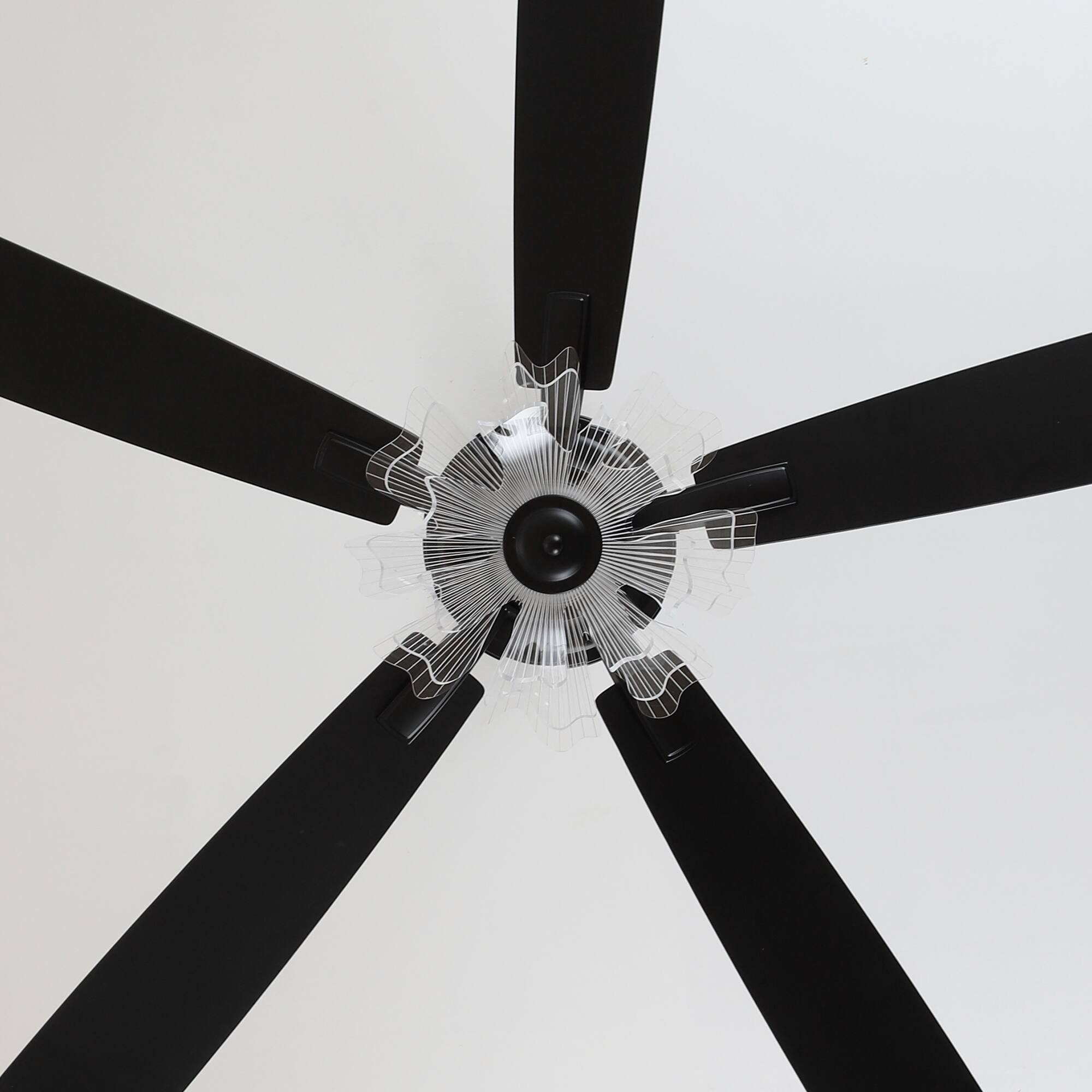 Alt View 10. Parrot Uncle - 52"Modern Black LED Ceiling Fan with Remote and Light Guide Plate Design - Black.