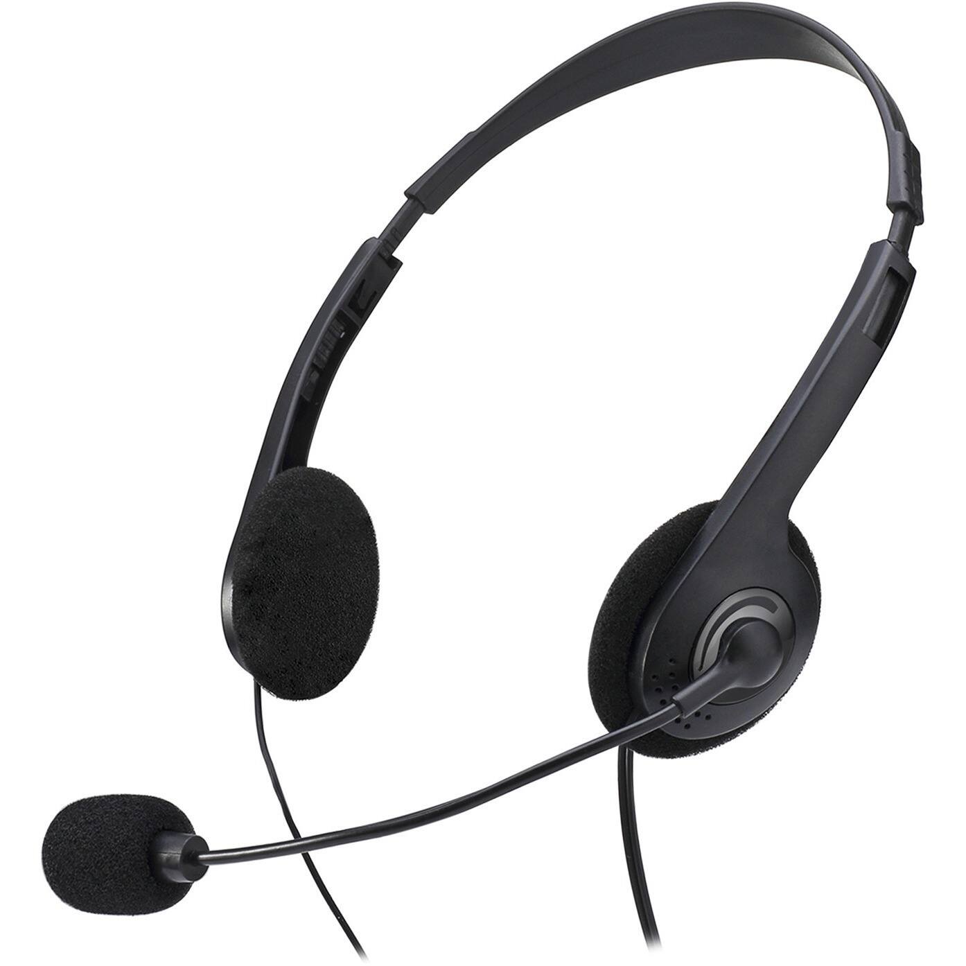 Alt View 1. Adesso - Adesso Xtream H4 - 3.5mm Stereo Headset with Microphone - Noise Cancelling - Wired- 6 ft cable- Lightweight - Works with - Black.