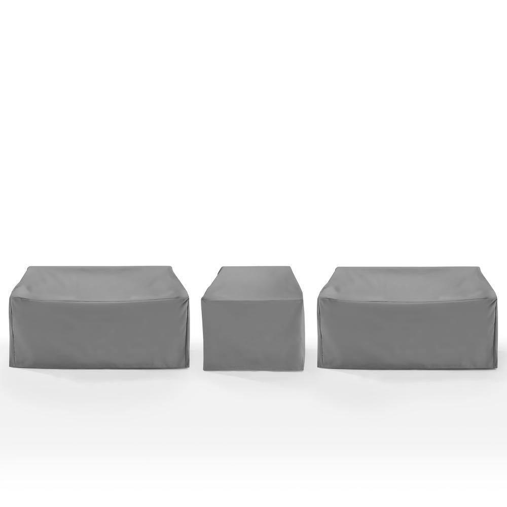 Alt View 1. Crosley Furniture - 3Pc Outdoor Sectional Furniture Cover Set - 2 Loveseats & 1 Chair - Gray.