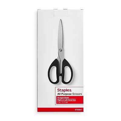 Staples  
All Purpose Scissors  
Straight Right Blade  
Right or Left Hand Use  
7 in / 17.7 cm  
ST55047