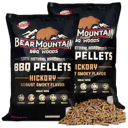 Bear Mountain BBQ - All- Hardwood Hickory Smoker Pellets, 20 Lb (2 Pack) - Natural