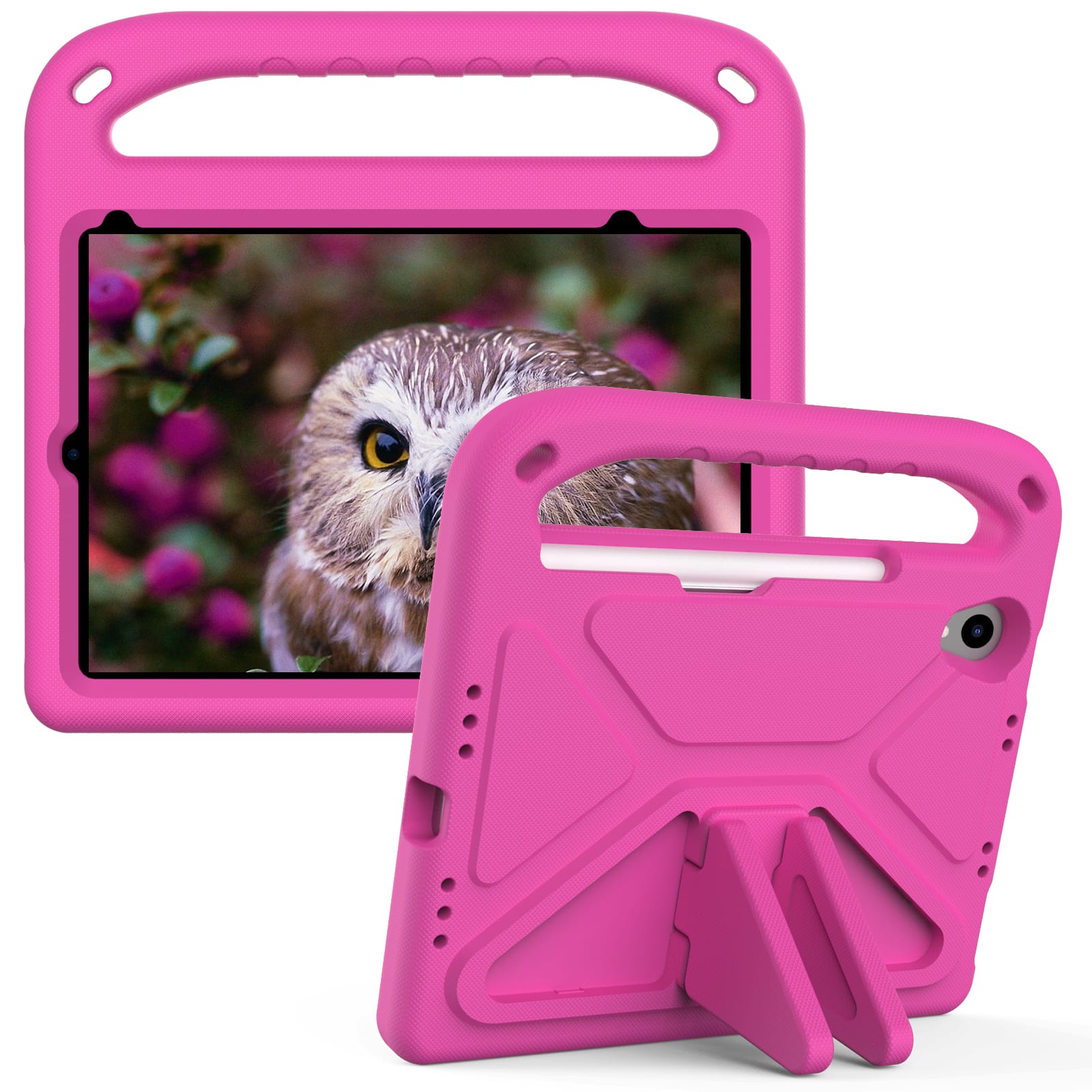 UUCOVER - Lightweight EVA Case for iPad mini A17 Pro 8.3-inch 2024/iPad mini 6th Gen Shockproof Handle Kickstand Anti-Slip Cover - Rose