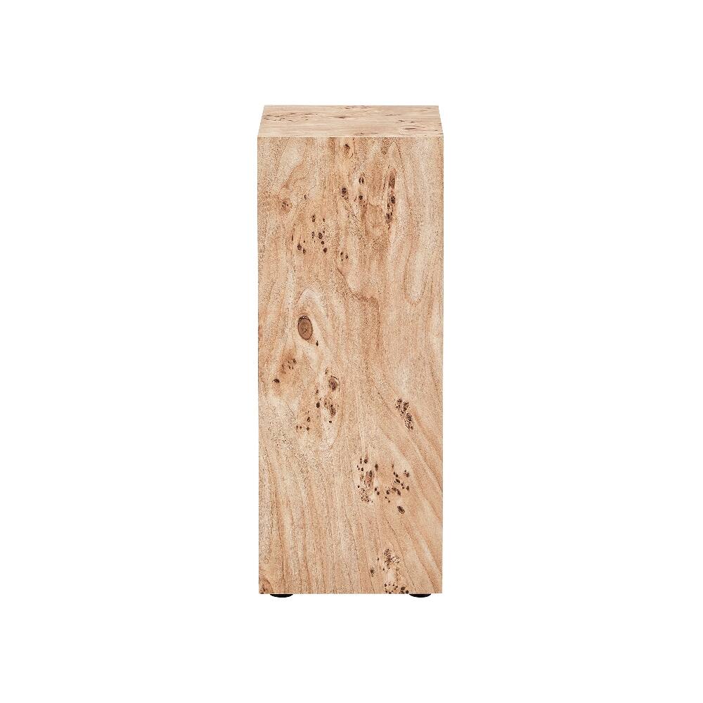 Alt View 4. Loheer - Loheer Wabi-Sabi Side Table Wood-Grain MDF Square Coffee Table Natural Style Nightstand 11.8x11.8x19.7 - Natural.
