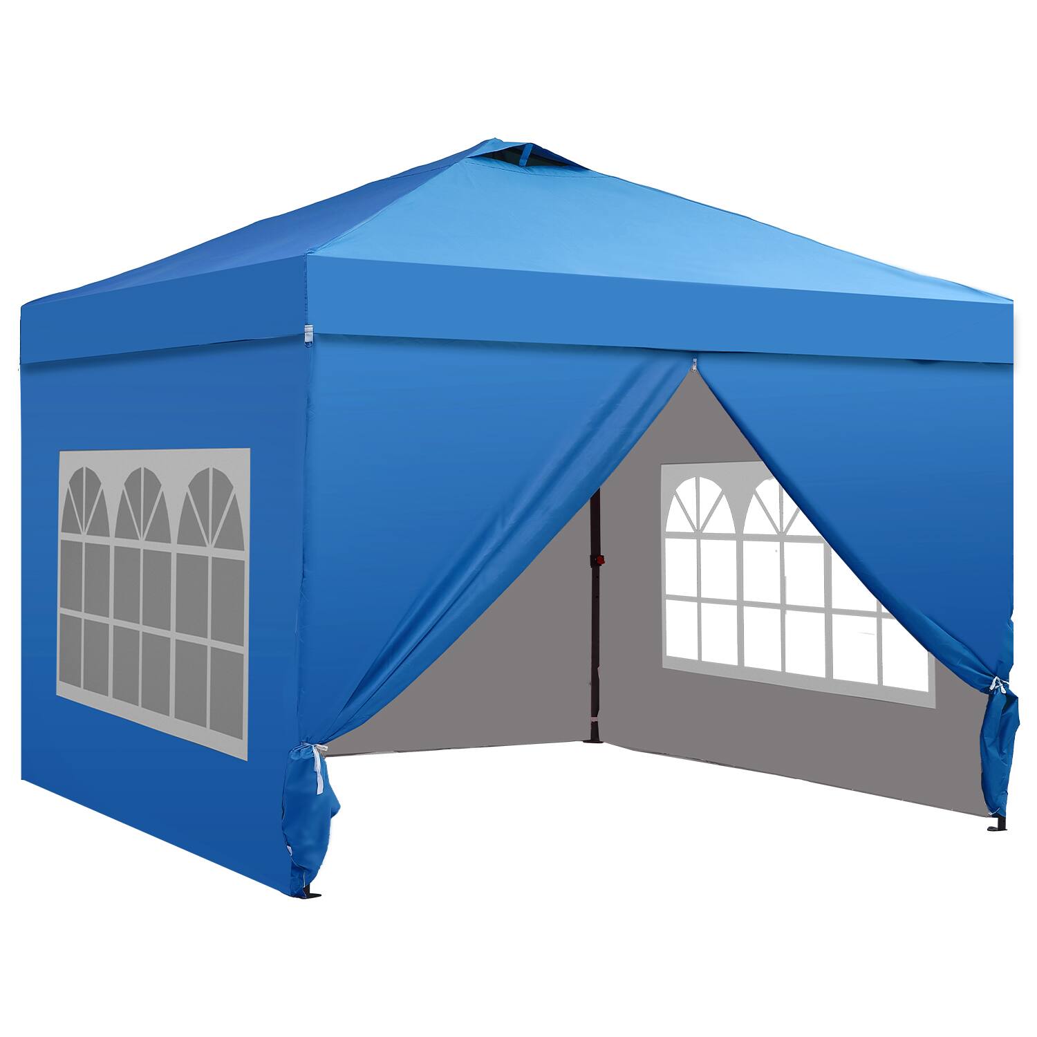 Alt View 2. Ainfox - Ainfox 12x12 Pop Up Canopy Tent with Center Lock,Easy Set up for Pool,Events,Parties,and Camping,with Wheel Bag - blue.