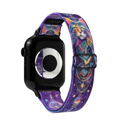 Front. ZOX - Enlightened Cat NFC Smartwatch Band, 38/40/41mm - Purple.