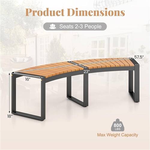 Product Dimensions  
Seats 2-3 People  
57.5"  
23"  
16"  
18"  
800 LBS Max Weight Capacity